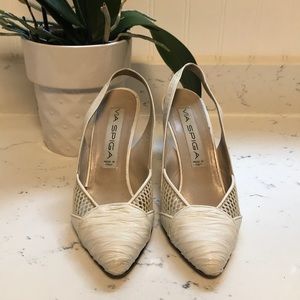 Via Spiga Leather slingback heels